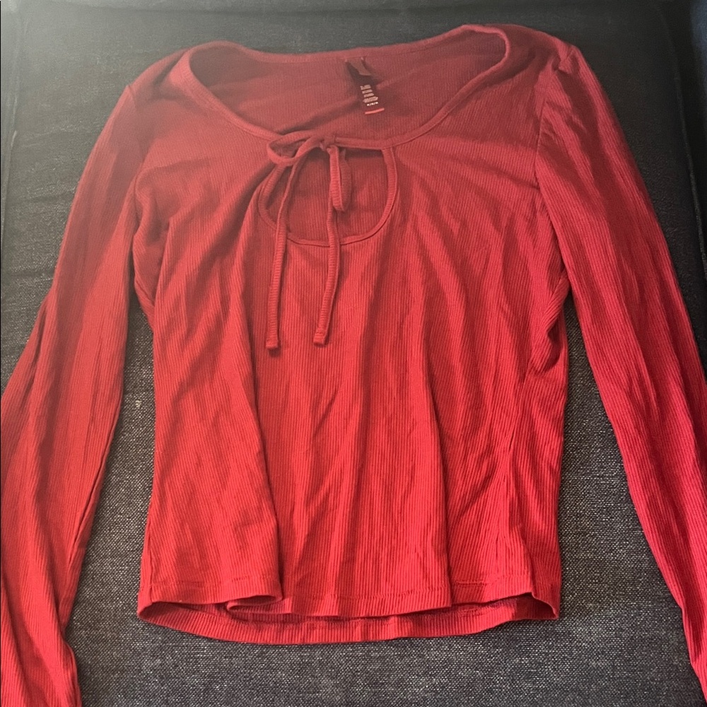 SKIMS Vibrant Red Long Sleeve Top